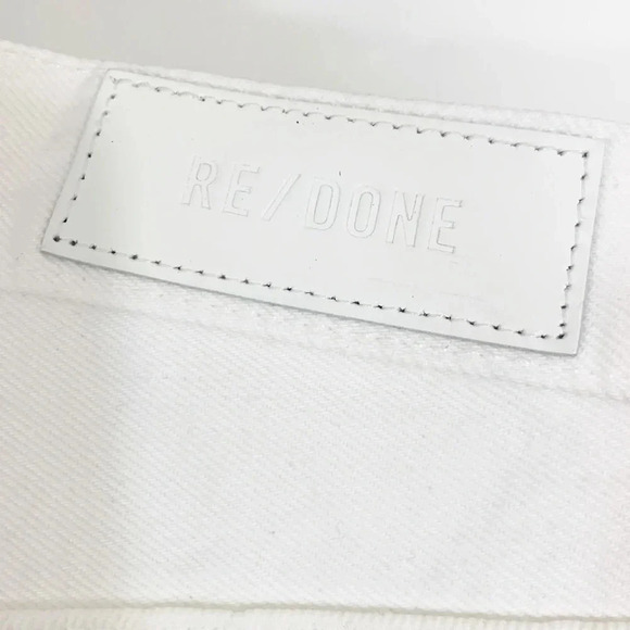 Re/Done Originals 90s High Rise Loose in White Denim With Rips Size 30 NWT - Picture 12 of 15